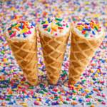 Birthday Cake Chocolate Filled Cones