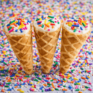 Canacopia Birthday Cake chocolate filled cone